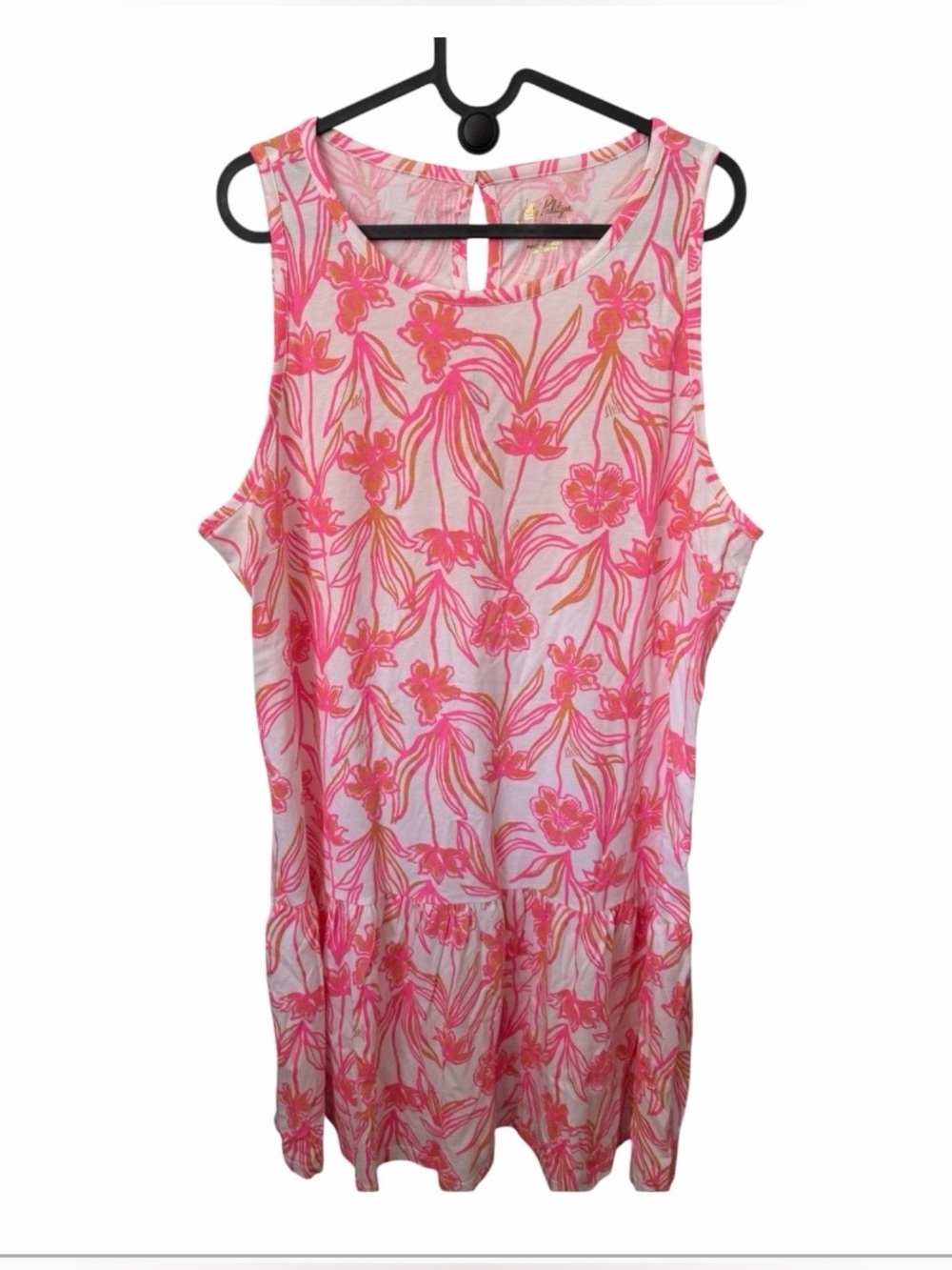 Lilly Pulitzer Dixi Dress Sunset Orange Budding Romance NWOT XL
